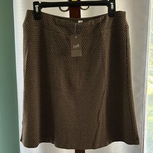 J. Jill Brown Patterned A-Line Skirt